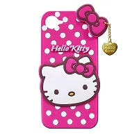 Fastship Silicone Soft Hello Kitty with Pendant Case Proper fit Back Cove for Realme Narzo 50i Prime  Pink-thumb1