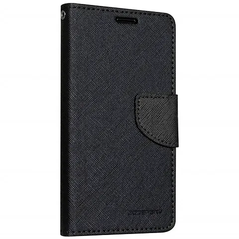 Classico New Luxury Mercury Fancy Diary Wallet Flip Case Cover for Redmi A1 (Black)
