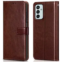 Fastship Vintage Magnatic Closer Leather Flip Cover for Samsung F13 4G  SM E135F  Executive Brown-thumb1