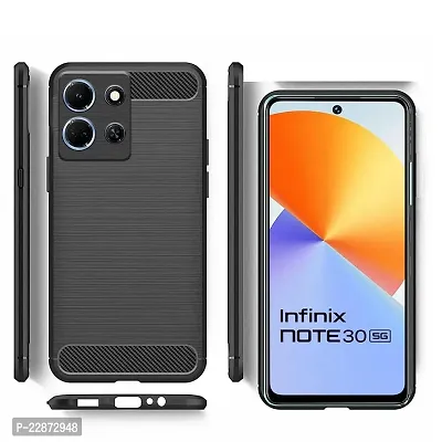 Fastship New Silicone Rubber Hybrid Case Case Back Cover for Infinix X6711  Note 30 5G  Black-thumb0