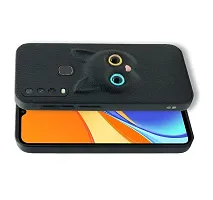 Coverage Coloured 3D POPUP Billy Eye Effect Kitty Cat Eyes Leather Rubber Back Cover for Vivo U10  Pitch Black-thumb1