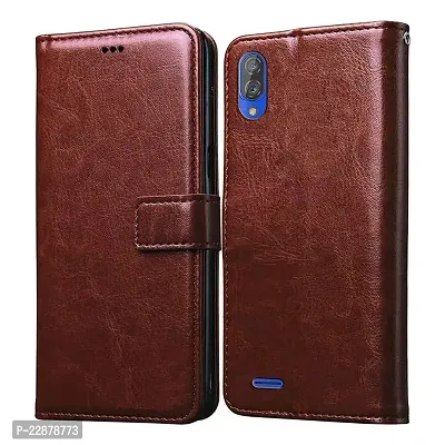 Fastship Vintage Magnatic Button Case Inside Build Back TPU Stand View Lether Flip Cover for GIONEE F11  Brown-thumb2