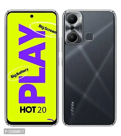 Fastship Rubber Silicone Back Cover for Infinix HOT 20 Play  Transparent-thumb0