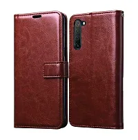 Fastship Samsung Galaxy A04 Flip Cover  Full Body Protection  Inside Pockets  Stand  Wallet Stylish Button Magnetic Closure Book Cover Leather Flip Case for Samsung Galaxy A04  Executive Brown-thumb1