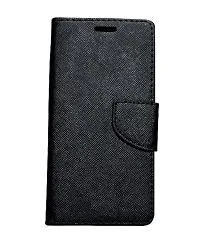 Fastship Samsung Galaxy A20s Flip Cover  Canvas Cloth Durable long life  Inside Pockets  Stand  Wallet Stylish Mercury Magnetic Closure Book Cover Leather Flip Case for Samsung Galaxy A20s  Black-thumb1