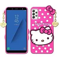 Fastship case Silicone Soft Hello Cat Kitty with Pendant Case Proper fit Back Cover for Samsung Galaxy A32 4G  Pink-thumb1