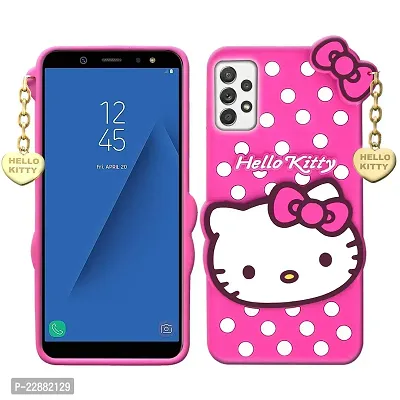 Fastship case Silicone Soft Hello Cat Kitty with Pendant Case Proper fit Back Cover for Samsung Galaxy A32 4G  Pink-thumb2