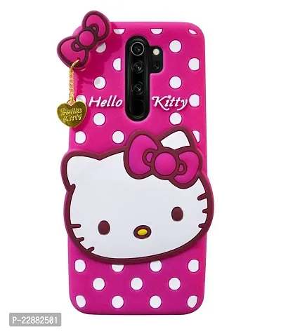 Fastship Case Rubber Kitty with Cat Eye Latkan Case Back Cove for Mi REDMI Note 8 PRO  Dark Pink-thumb0