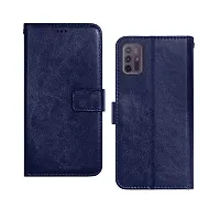 Fastship Case Vintage Magnatic Closer Leather Flip Cover for Motorola Moto G10 Power  Cobalt Blue-thumb1