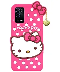 Fastship Rubber Kitty with Cat Eye Latkan Case Back Cove for Oppo CPH2321 Oppo A53s 5G  Dark Pink-thumb1