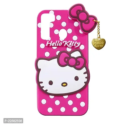 Fastship Case Rubber Kitty with Cat Eye Latkan Case Back Cove for Tecno KG5p  Spark 9  Dark Pink