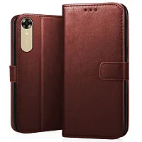 Fastship Leather Finish Inside TPU Wallet Stand Magnetic Closure Flip Cover for Oppo A17K  Executive Brown-thumb1