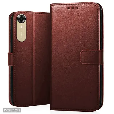 Fastship Leather Finish Inside TPU Wallet Stand Magnetic Closure Flip Cover for Oppo A17K  Executive Brown-thumb2