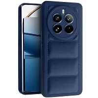 Fastship Matte Soft Case | Liquid Silicon Puff Case Back Cover for Realme 12Pro /12pro+ /P1 Pro - Blue-thumb1