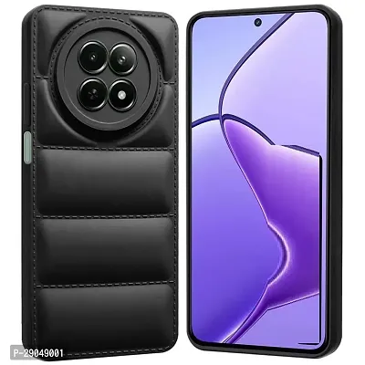 Fastship Matte Soft Case | Liquid Silicon Puff Case Back Cover for Realme 70X / 12x / 12 5G / C65 5G - Black-thumb2