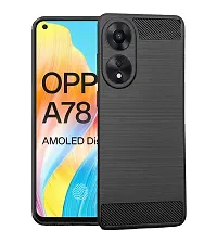 Fastship Cases Silicone Hybrid Rubber Case Back Cover for Oppo A78 5G  Black-thumb1