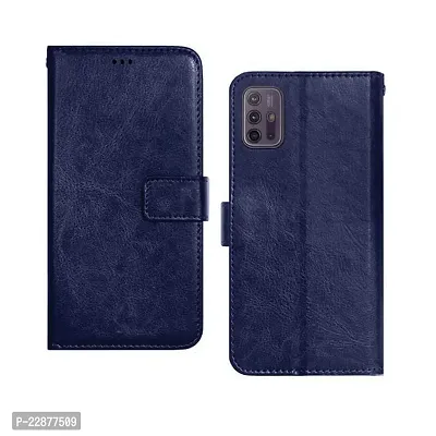 Fastship Case Vintage Magnatic Closer Leather Flip Cover for Motorola Moto G30  Cobalt Blue-thumb2