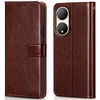 Fastship case Vintage Magnatic Closer Leather Flip Cover for Vivo V2239  Vivo Y100  Executive Brown-thumb1