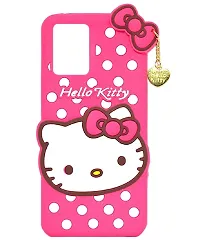 Fastship Silicone Soft Hello Kitty with Pendant Case Proper fit Back Cove for Realme 9 Pro 5G  Pink-thumb1