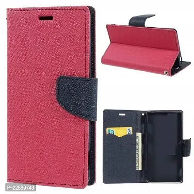 Coverage Imported Canvas Cloth Smooth Flip Cover for Vivo 1606  Vivo Y53 Wallet Back Cover Case Stylish Mercury Magnetic Closure  Pink Blue-thumb0
