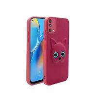 Fastship Colour Eye Cat Soft Kitty Case Back Cover for Realme GT Master Edition  Faux Leather Finish 3D Pattern Cat Eyes Case Back Cover Case for Realme RMX3360  GT Master Edition  Pink-thumb1