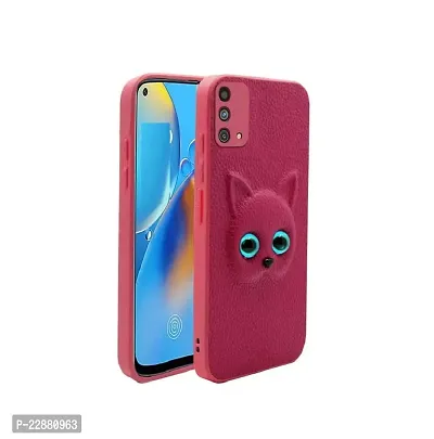 Fastship Colour Eye Cat Soft Kitty Case Back Cover for Realme GT Master Edition  Faux Leather Finish 3D Pattern Cat Eyes Case Back Cover Case for Realme RMX3360  GT Master Edition  Pink-thumb2