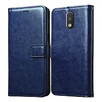 Fastship Case Vintage Magnatic Closer Leather Flip Cover for Motorola Moto G4 Plus  Cobalt Blue-thumb1