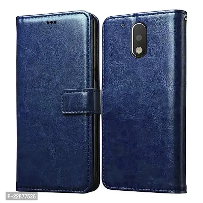 Fastship Case Vintage Magnatic Closer Leather Flip Cover for Motorola Moto G4 Plus  Cobalt Blue-thumb2