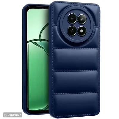 Fastship Puff Case Soft Silicon Flexible Rubber Case Back Cover for Realme 12x 5G - Navy Blue-thumb2