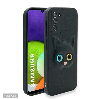Coverage Coloured 3D POPUP Billy Eye Effect Kitty Cat Eyes Leather Rubber Back Cover for Samsung Galaxy S20 FE  Pitch Black
