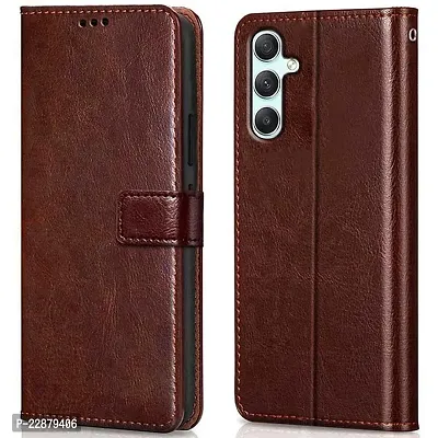 Fastship Case Vintage Magnatic Closer Leather Flip Cover for Samsung M14 5G  SM M146B  Executive Brown