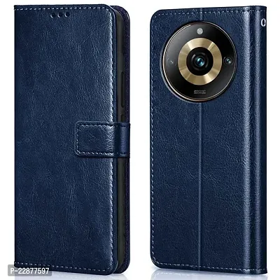 Fastship Case Vintage Magnatic Closer Leather Flip Cover for Realme 11Pro Plus RMX3741  Navy Blue-thumb0