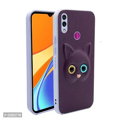 Fastship Coloured 3D POPUP Billy Eye Effect Kitty Cat Eyes Leather Rubber Back Cover for Xiaomi Redmi Note 7s  Purple