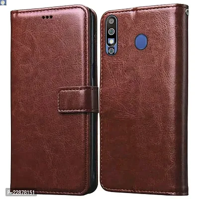 Fastship Leather Finish Inside TPU Wallet Stand Magnetic Closure Flip Cover for Infinix Hot 8  Executive Brown