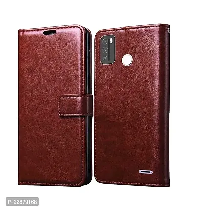 Fastship Faux Leather Wallet with Back Case TPU Build Stand  Magnetic Closure Flip Cover for Micromax in 1B  Executive Brown-thumb0