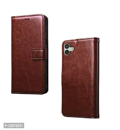 Fastship Leather Finish Inside TPU Wallet Stand Magnetic Closure Flip Cover for Samsung Galaxy M13 5G  Executive Brown-thumb2