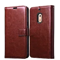 Fastship Cases Vintage Magnatic Closer Leather Flip Cover for Nokia TA 1080  Nokia 2 1  Executive Brown-thumb1