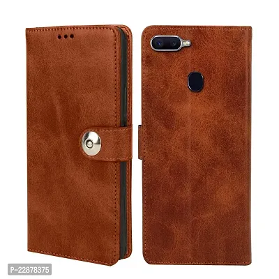 Fastship Realme U1 Flip Cover  Full Body Protection  Inside Pockets  Stand  Wallet Stylish Button Magnetic Closure Book Cover Leather Flip Case for Realme U1  Executive Brown