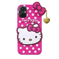 Fastship Rubber Kitty with Cat Eye Latkan Case Back Cove for Mi REDMI 11 Prime 4G  Dark Pink-thumb1