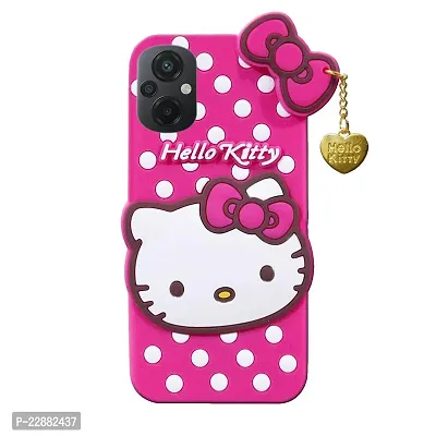 Fastship Rubber Kitty with Cat Eye Latkan Case Back Cove for Mi REDMI 11 Prime 4G  Dark Pink-thumb2