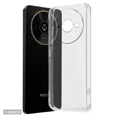 Fastship soft Rubber silicone Clear Back Cover for POCO C61 - Transparent-thumb0