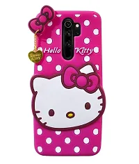 Fastship Rubber Kitty with Cat Eye Latkan Case Back Cove for Mi REDMI Note 8 PRO  Dark Pink-thumb1