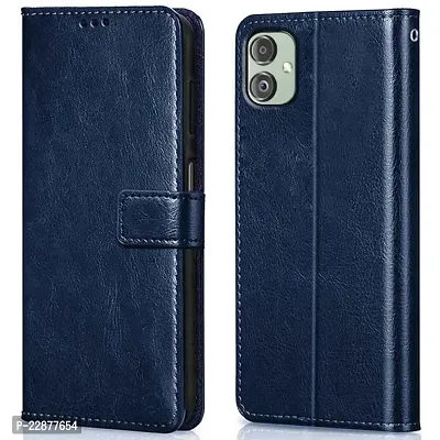 Fastship Vintage Magnatic Closer Leather Flip Cover for Samsung F14 5G  SM E146BZ  Cobalt Blue-thumb2