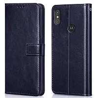 Fastship Case Vintage Magnatic Closer Leather Flip Cover for Motorola Moto 1 Power  Cobalt Blue-thumb1