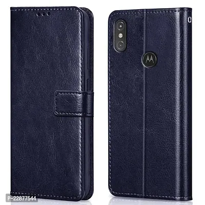 Fastship Case Vintage Magnatic Closer Leather Flip Cover for Motorola Moto 1 Power  Cobalt Blue-thumb2