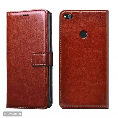 Fastship Faux Leather Wallet with Back Case TPU Build Stand  Magnetic Closure Flip Cover for Honor 8 lite  Executive Brown