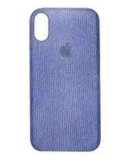 Fastship Shockproof Fabric Phone Cases Cloth Distressed Hard Compatible for Apple i Phone 10R  Blue-thumb1