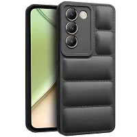 Fastship Matte Soft Case | Liquid Silicon Puff Case Back Cover for Vivo V2336 / Vivo Y200e -5G - Black-thumb1