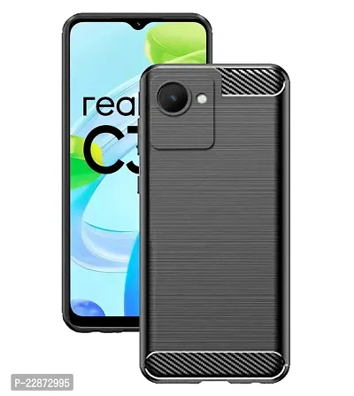 Fastship Silicone Hybrid Rubber Case Back Cover for Realme C30  Black-thumb0