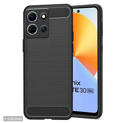 Fastship New Silicone Rubber Hybrid Case Case Back Cover for Infinix X6711  Note 30 5G  Black-thumb2